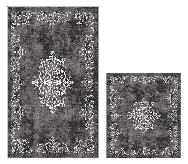 Set di tappetini per il bagno grigi 2 pz 60x100 cm – Foutastic