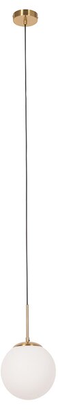 Lampada a sospensione Art Déco oro con vetro opale incl. adattatore per binario monofase nero - Slimline Flore