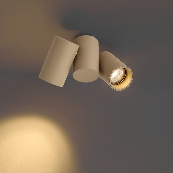Faretto da soffitto moderno 2 luci orientabile tortora - Michael