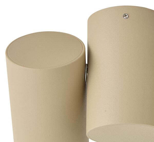 Faretto da soffitto moderno 2 luci orientabile tortora - Michael