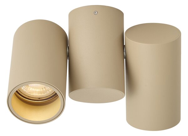 Faretto da soffitto moderno 2 luci orientabile tortora - Michael