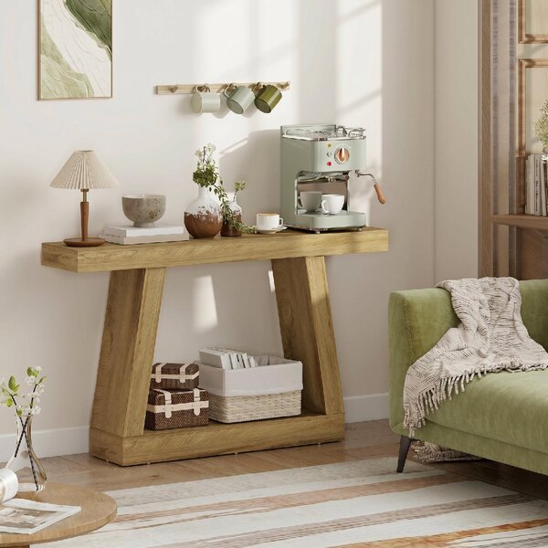 DecHome Tavolo Consolle Ingresso Design Moderno Dimensioni 140x30x83 cm colore Rovere