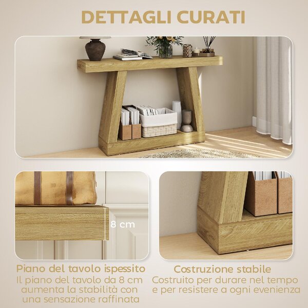 DecHome Tavolo Consolle Ingresso Design Moderno Dimensioni 140x30x83 cm colore Rovere
