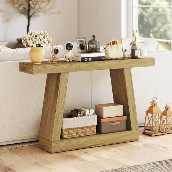 DecHome Tavolo Consolle Ingresso Design Moderno Dimensioni 140x30x83 cm colore Rovere