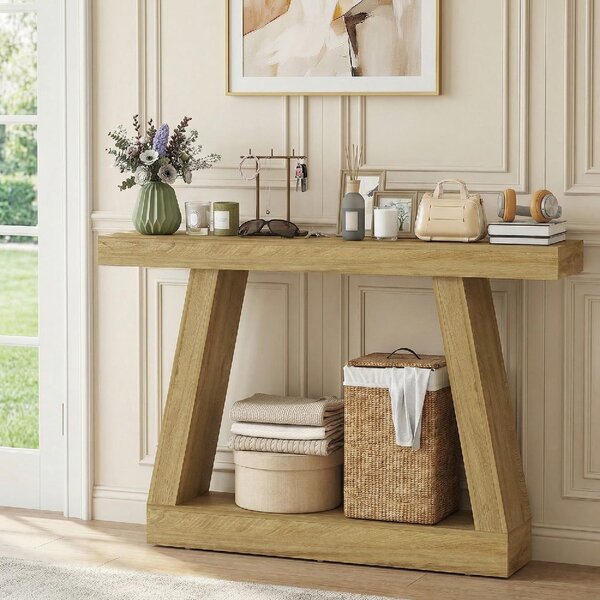 DecHome Tavolo Consolle Ingresso Design Moderno Dimensioni 140x30x83 cm colore Rovere