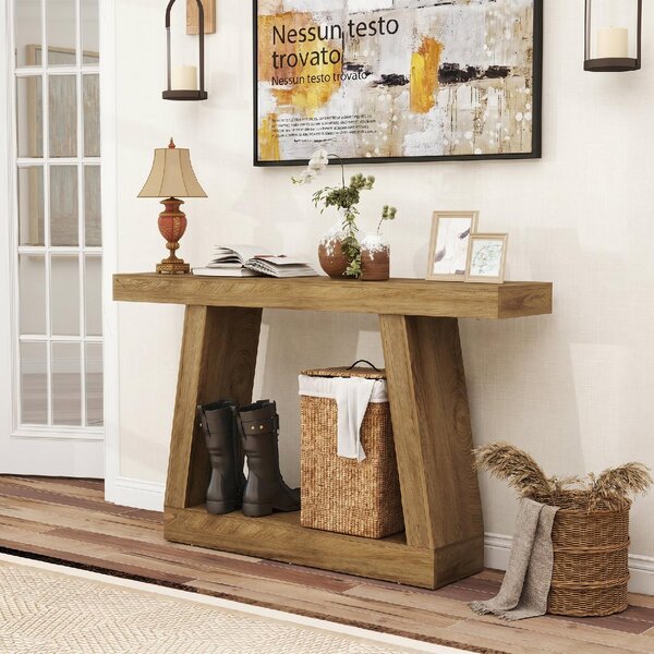 DecHome Tavolo Consolle Ingresso Design Moderno Dimensioni 140x30x83 cm colore Rovere