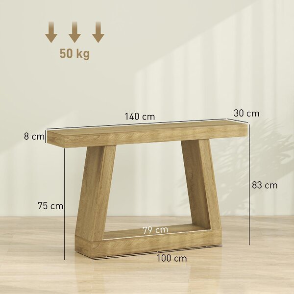 DecHome Tavolo Consolle Ingresso Design Moderno Dimensioni 140x30x83 cm colore Rovere