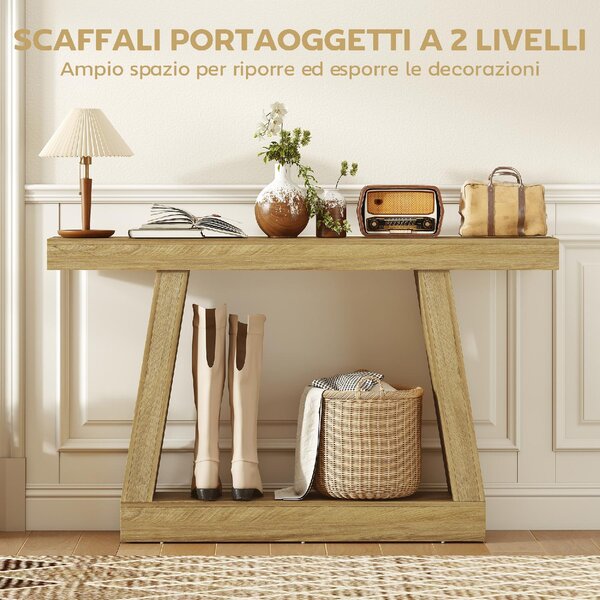 DecHome Tavolo Consolle Ingresso Design Moderno Dimensioni 140x30x83 cm colore Rovere