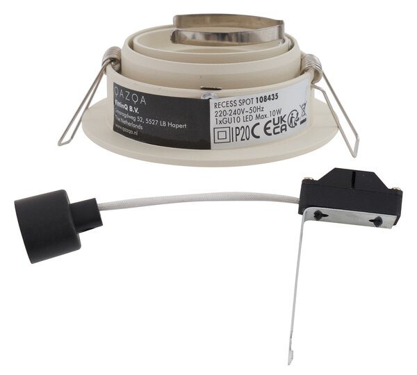 Set di 6 faretti da incasso moderni beige GU10 50mm orientabili e inclinabili - Chuck