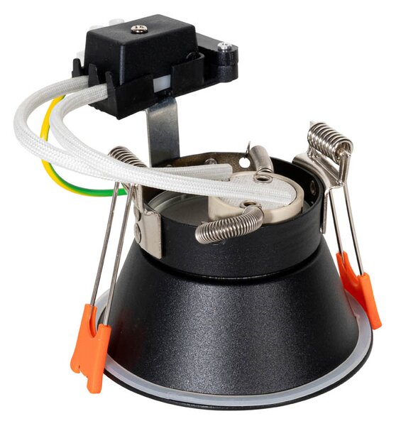 Set di 6 Faretti da Incasso Moderni Neri con Oro GU10 50mm IP44 - Dept