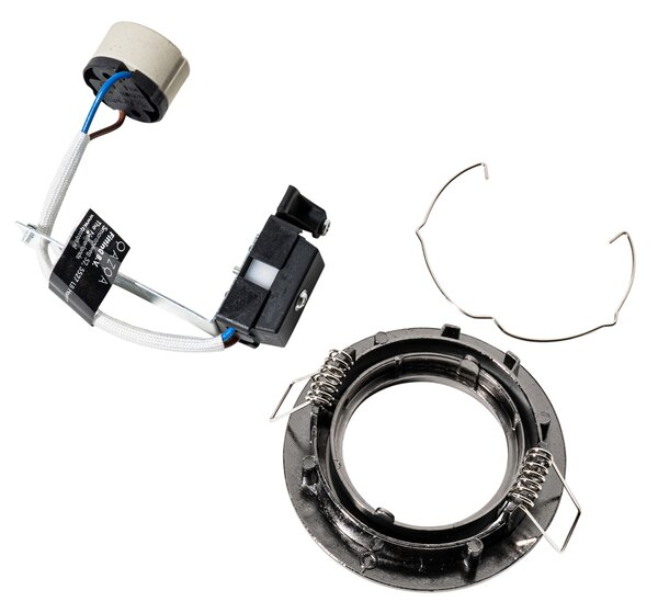 Set di 6 faretti da incasso moderni rotondi orientabili color canna di fucile GU10 50mm - Edu