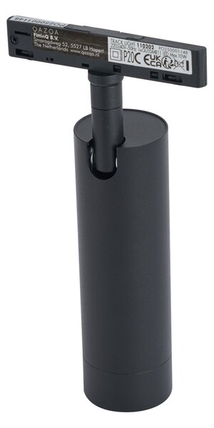 Faretto moderno nero per sistema a binario monofase GU10 35mm - Slimline Uzzy