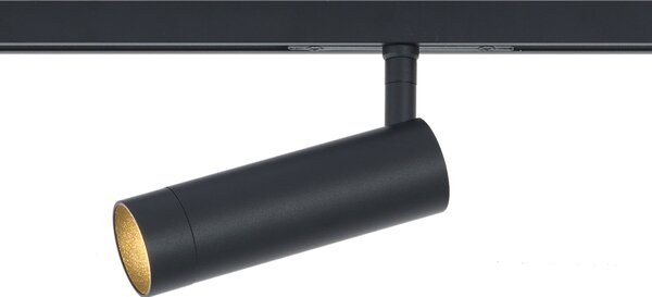 Faretto moderno nero per sistema a binario monofase GU10 35mm - Slimline Uzzy