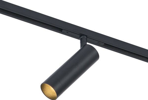 Faretto moderno nero per sistema a binario monofase GU10 35mm - Slimline Uzzy