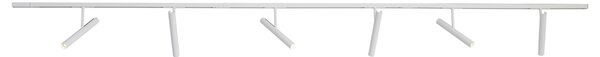 Sistema di illuminazione a binario moderno bianco con 6 faretti bianchi monofase - Slimline Avery