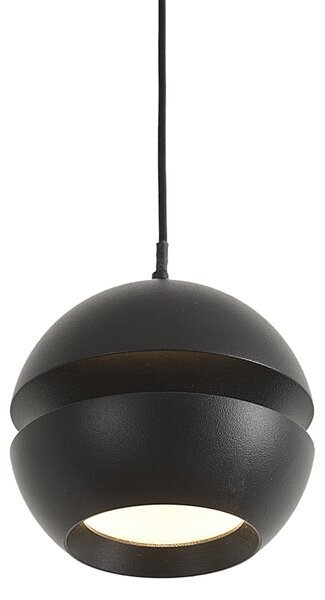 Sistema di illuminazione a binario moderno nero con 6 faretti e 4 lampade a sospensione Easylift monofase - Slimline Uzzy Tira