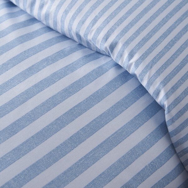Set copripiumino e federa blu per letto matrimoniale 3 pezzi 200x200 cm Epping Textured Stripe – Catherine Lansfield