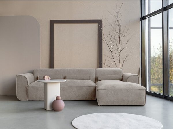 Divano angolare componibile beige (con penisola a destra) Flex Felix – Miuform