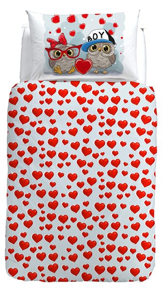 Copripiumino Con Federe In Cotone Gufetti Singolo Caleffi Kids Ragazzo Caleffi