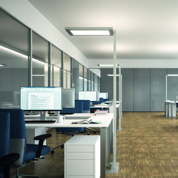 Waldmann Piantana LED Lavigo Core DPS 12500/840/R/G1, bianco, sensore dimmerabile, Bianco / Opale, Studio / Ufficio, Metallo, Moderno