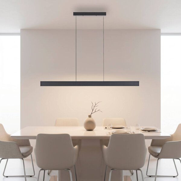 JUST LIGHT. GmbH Lampada a sospensione Adina, Nero, Soggiorno / Sala da pranzo, Alluminio, Moderno, Lampada a sospensione