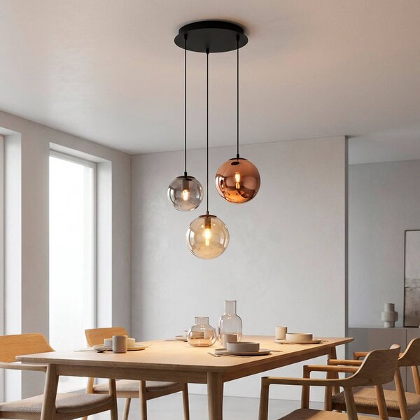 JUST LIGHT. GmbH Lampada a sospensione Shiny, dimmerabile, Multicolore, Soggiorno / Sala da pranzo, Vetro, Lampada a sospensione