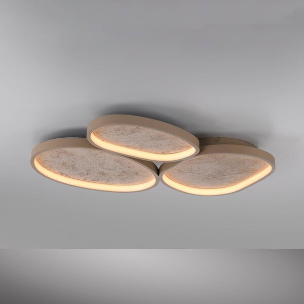 JUST LIGHT. GmbH Plafoniera soffitto Moonbraker, dimmerabile, Marrone / Ruggine, Soggiorno / Sala da pranzo, Alluminio, Moderno, Plafoniera