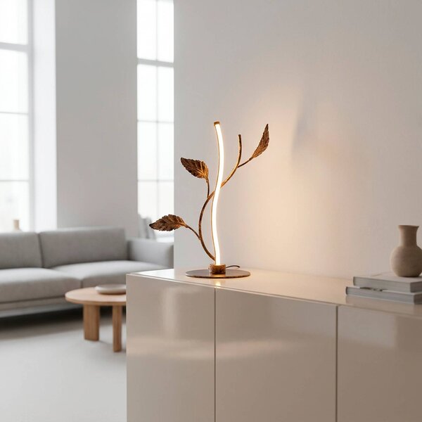 JUST LIGHT. GmbH Lampada da tavolo Aurelia, dimmerabile, Marrone / Ruggine, Soggiorno / Sala da pranzo, Metallo, Fiorentino, Lampada da tavolo