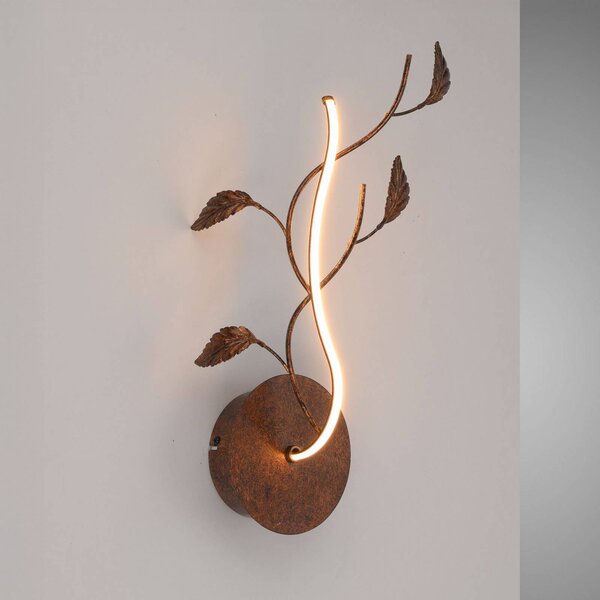 JUST LIGHT. GmbH Applique da parete Aurelia, Marrone / Ruggine, Soggiorno / Sala da pranzo, Metallo, Fiorentino, Applique