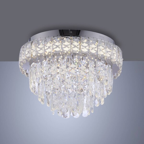 JUST LIGHT. GmbH Plafoniera soffitto Kulunka, Cromo / Argento, Soggiorno / Sala da pranzo, Acciaio Inox, Plafoniera