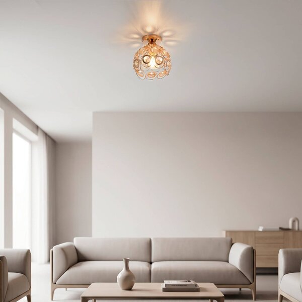 JUST LIGHT. GmbH Plafoniera soffitto Tilly, dimmerabile, Ottone / Oro, Soggiorno / Sala da pranzo, Metallo, Plafoniera