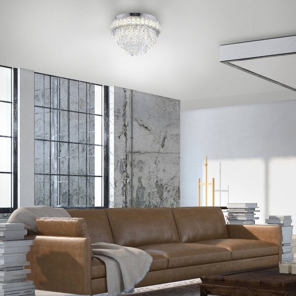 JUST LIGHT. GmbH Plafoniera soffitto Kulunka, Cromo / Argento, Soggiorno / Sala da pranzo, Acciaio Inox, Plafoniera