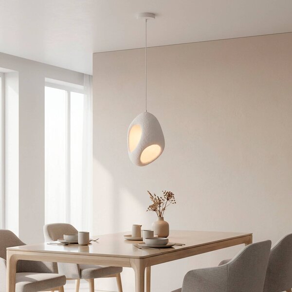 JUST LIGHT. GmbH Lampada a sospensione Artoni, dimmerabile, Bianco / Opale, Soggiorno / Sala da pranzo, Plastica, Moderno, Lampada a sospensione