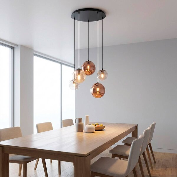 JUST LIGHT. GmbH Lampada a sospensione Shiny, dimmerabile, Multicolore, Soggiorno / Sala da pranzo, Vetro, Lampada a sospensione