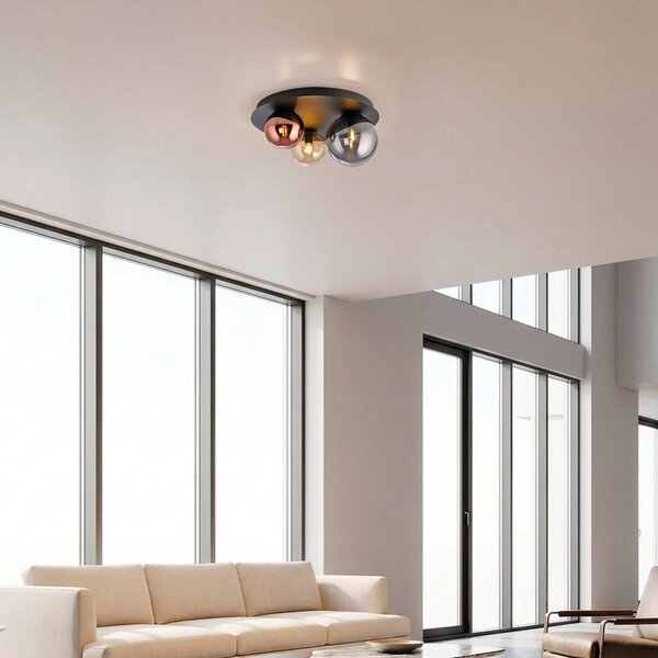 JUST LIGHT. GmbH Plafoniera soffitto Shiny, dimmerabile, Multicolore, Soggiorno / Sala da pranzo, Vetro, Plafoniera