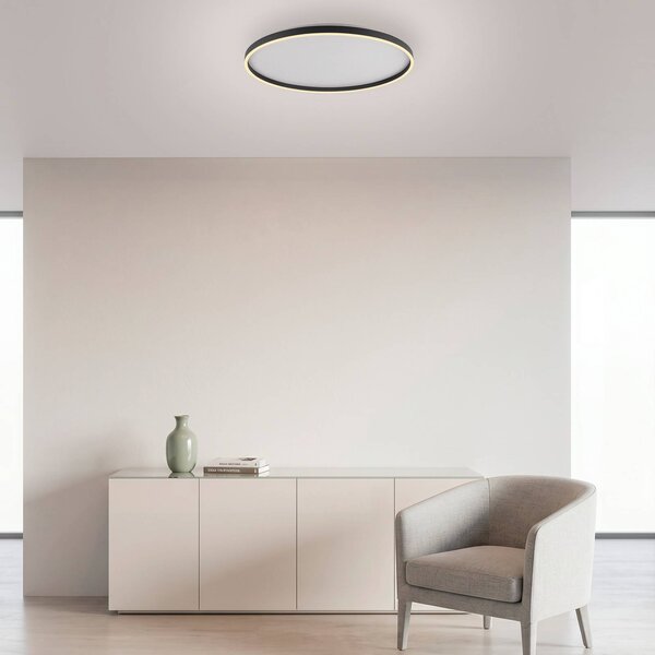 JUST LIGHT. GmbH Plafoniera soffitto Madlen, dimmerabile, Nero, Soggiorno / Sala da pranzo, Metallo, Moderno, Plafoniera