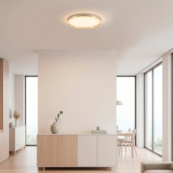 JUST LIGHT. GmbH Plafoniera soffitto Madlen, dimmerabile, Ottone / Oro, Soggiorno / Sala da pranzo, Metallo, Moderno, Plafoniera