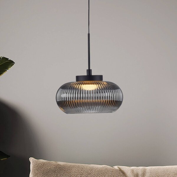 JUST LIGHT. GmbH Lampada a sospensione Noctis, dimmerabile, Alluminio / Grigio / Zincato, Soggiorno / Sala da pranzo, Vetro, Moderno, Lampada a sospensione