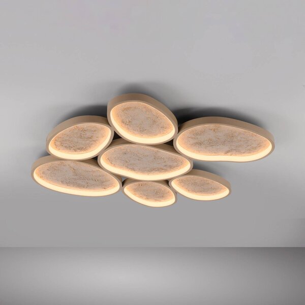 JUST LIGHT. GmbH Plafoniera soffitto Moonbraker, dimmerabile, Marrone / Ruggine, Soggiorno / Sala da pranzo, Alluminio, Moderno, Plafoniera