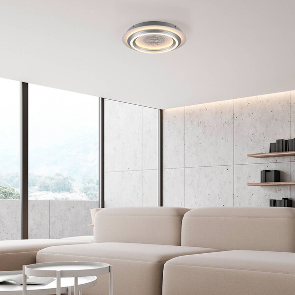 JUST LIGHT. GmbH Plafoniera soffitto Cichio, Alluminio / Grigio / Zincato, Soggiorno / Sala da pranzo, Metallo, Moderno, Plafoniera