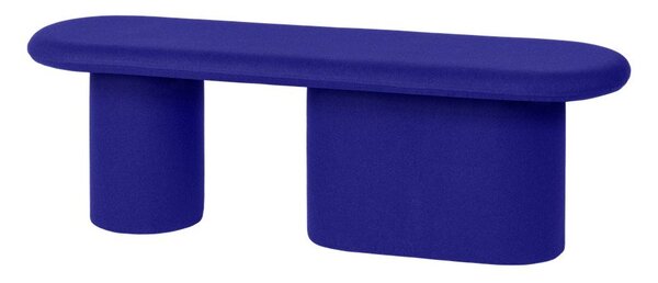 Panchina blu in imbottito con rivestimento in lana Rull – noo.ma