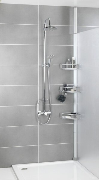 Mensola da bagno telescopica color argento opaco in alluminio Purio – Wenko