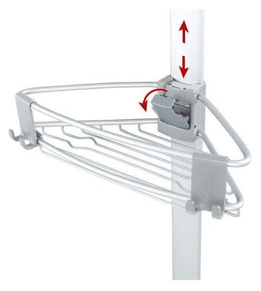Mensola da bagno telescopica color argento opaco in alluminio Purio – Wenko