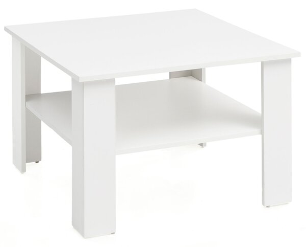 Tavolino WL5.834 Bianco 60x42x60 cm Tavolino di design in legno con