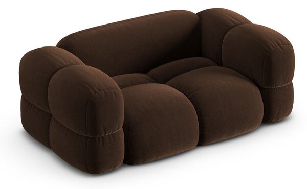 Divano marrone scuro con rivestimento in velluto 180 cm Loretto – Cosmopolitan Design