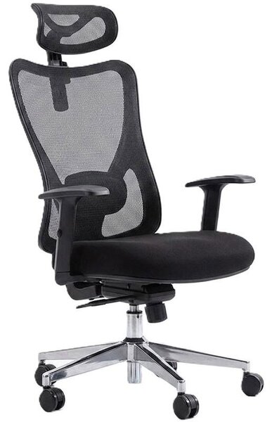 Sedia da ufficio ergonomica G-OCNC23-0327-BK, con supporto lombare 2D, nera - N
