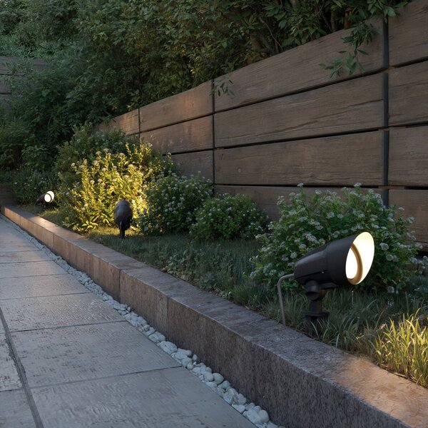 Philips Cylr, faretto con picchetto, nero, spina, IP44, GU10 Cylr, Nero, Alluminio, Lampada da esterni