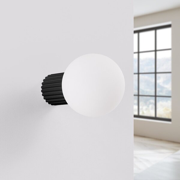 Lampada da parete nera ø 12 cm Orbital – Sollux