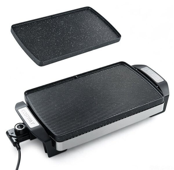 Costway Piastra elettrica 1500 w con griglia antiaderente doppia faccia, Grill per barbecue da tavolo per Interno e Esterno