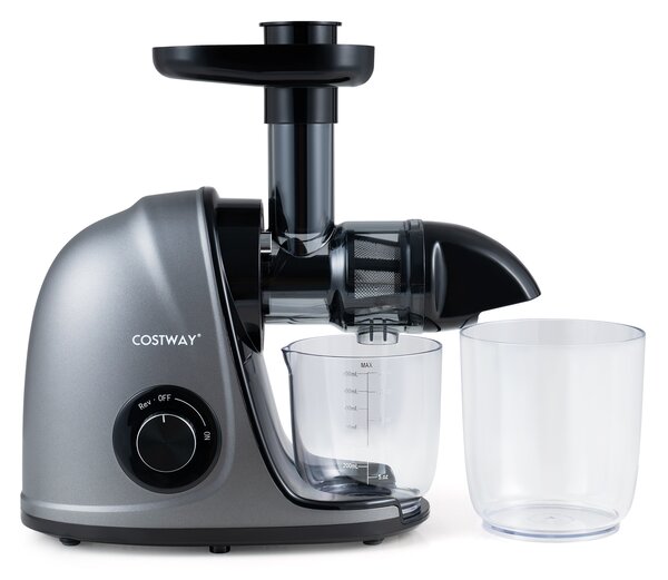 Costway Estrattore frutta e verdura funzione inverso e motore silenzioso 60db, 150w estrattore di succo a freddo con resa del 95%
